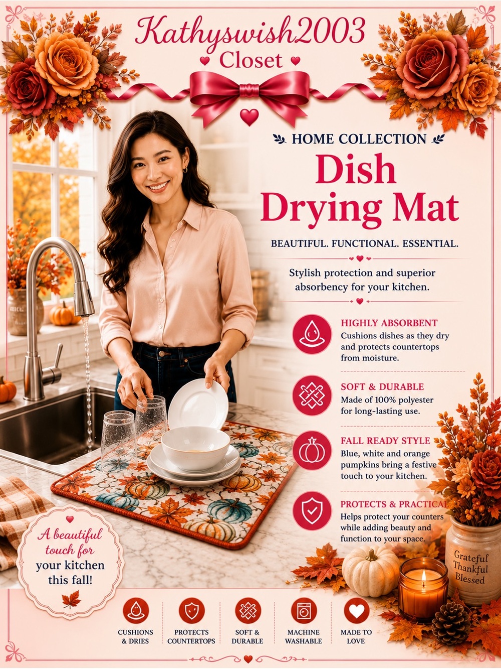 Home Collection, Dish Drying Mat